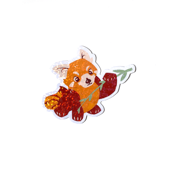 &quot;Zittende rode panda sticker&quot;